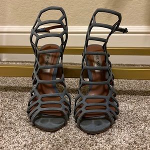 Steve Madden SLITHUR Light Blue Suede Heels